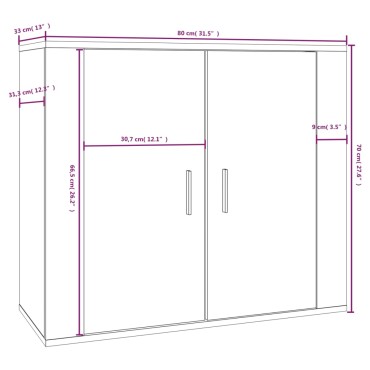vidaXL Ντουλάπι Γκρι Σκυροδέματος 80x33x70cm Επεξεργασμένο Ξύλο 1 τεμ.