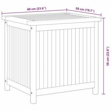 vidaXL Μπαούλο Αποθήκευσης Κήπου 120x50x58cm από Μασίφ Ξύλο Teak 1 τεμ.