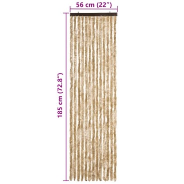 vidaXL Σήτα - Κουρτίνα Πόρτας Μπεζ 56 x 185 εκ. από Σενίλ
