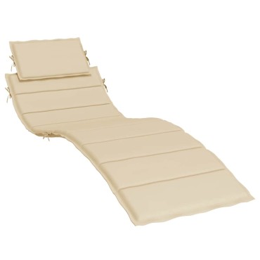 vidaXL Μαξιλάρι Ξαπλώστρας Μπεζ 186x58x4cm από Ύφασμα Oxford