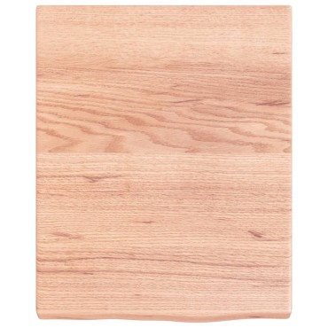 vidaXL Ράφι Τοίχου Ανοιχτό Καφέ 40x50x(2-4)cm Επεξ. Μασίφ Ξύλο Δρυός 1 τεμ.