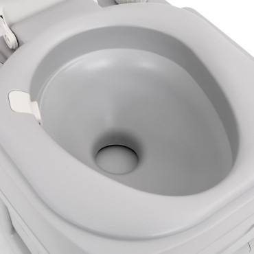 vidaXL Τουαλέτα Κάμπινγκ Φορητή Γκρι και Λευκό 22 + 12 Λίτρα από HDPE