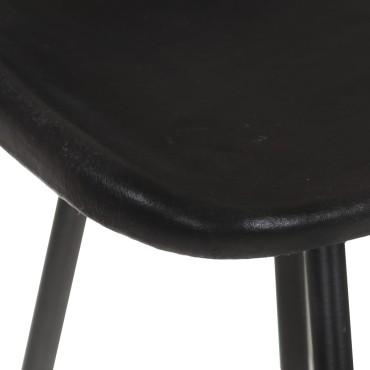 vidaXL Σκαμπό Μπαρ 2 τεμ. Μαύρα από Γνήσιο Δέρμα 45x39x83cm