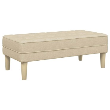 vidaXL παγκάκι με μαξιλάρι Κρεμ 113x57x39cm ύφασμα
