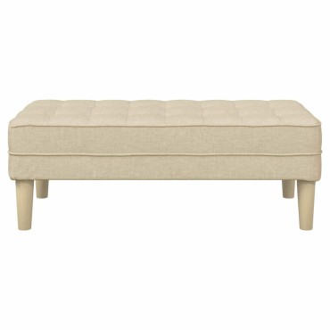 vidaXL παγκάκι με μαξιλάρι Κρεμ 113x57x39cm ύφασμα