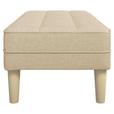 vidaXL παγκάκι με μαξιλάρι Κρεμ 113x57x39cm ύφασμα