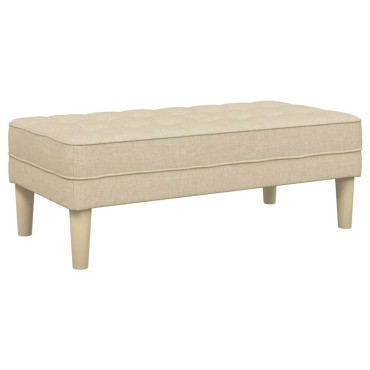 vidaXL παγκάκι με μαξιλάρι Κρεμ 113x57x39cm ύφασμα