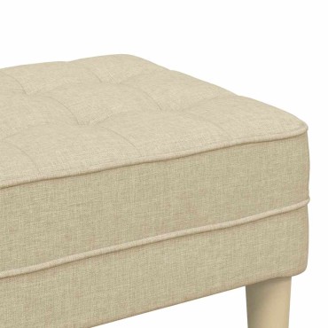 vidaXL παγκάκι με μαξιλάρι Κρεμ 113x57x39cm ύφασμα