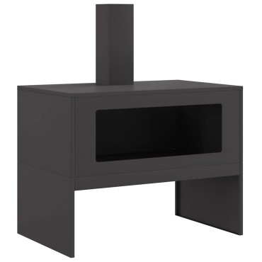vidaXL Φωτιά Μαύρο 80 x 50 x 96 εκ. Ψυχρής έλασης χάλυβας