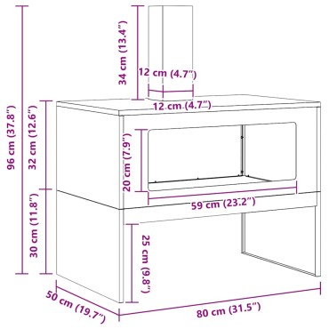 vidaXL Φωτιά Μαύρο 80 x 50 x 96 εκ. Ψυχρής έλασης χάλυβας