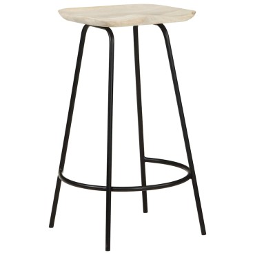 vidaXL Σκαμπό Μπαρ 2 τεμ. από Μασίφ Ξύλο Μάνγκο 38x36x74cm