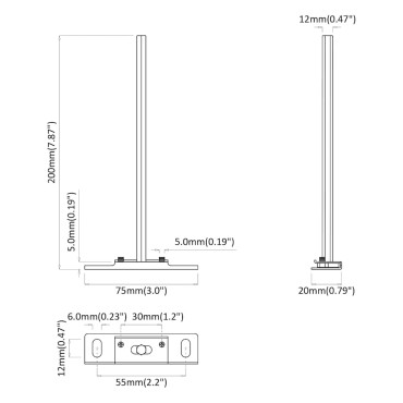 vidaXL Πλωτά στηρίγματα ραφιών 12 τεμ. Ø12x200 χιλ. Ανθρακοχάλυβας