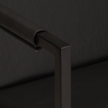 vidaXL Πολυθρόνα Μαύρη από Γνήσιο Δέρμα 55x62x75cm 1 τεμ.