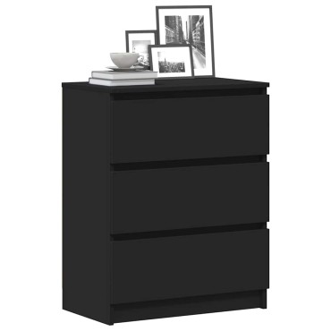 vidaXL Συρταριέρα Μαύρη 60x35x76cm από Επεξεργασμένο Ξύλο 1 τεμ.
