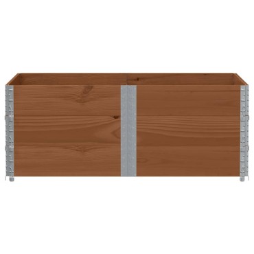 vidaXL Κολάρα Παλέτας 3 τεμ. Καφέ 150x100 εκ. από Μασίφ Ξύλο Πεύκου