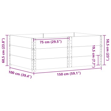 vidaXL Κολάρα Παλέτας 3 τεμ. Καφέ 150x100 εκ. από Μασίφ Ξύλο Πεύκου