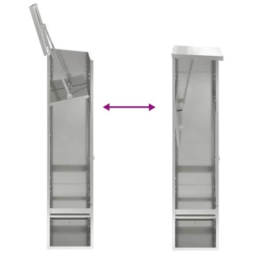 vidaXL Θυρίδα Πακέτων Μαύρο 44,5 x 29 x 110,5 εκ Επικαλυμμένος Χάλυβας