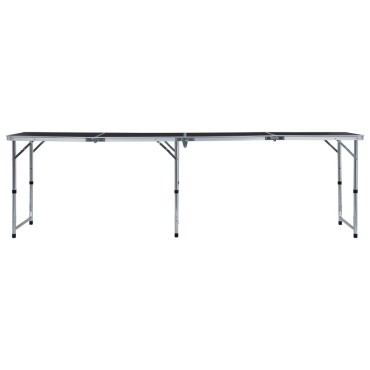 vidaXL Τραπέζι Κάμπινγκ Πτυσσόμενο Γκρι 240 x 60 εκ. Αλουμινίου