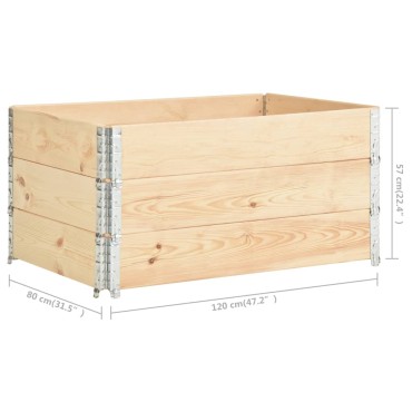 vidaXL Κολάρα Παλέτας 3 τεμ. 80 x 120 εκ. από Μασίφ Ξύλο Πεύκου