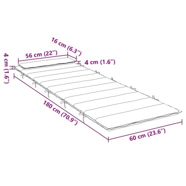 vidaXL Μαξιλάρι Ξαπλώστρας Κρεμ 180x60x4cm από Ύφασμα Oxford