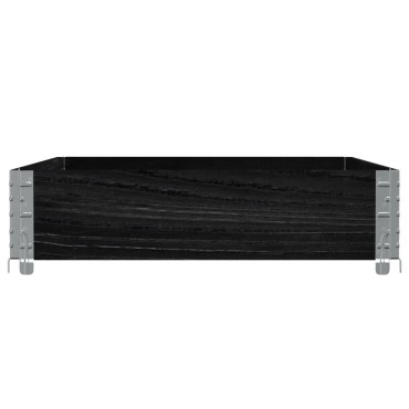 vidaXL Κολάρο Παλέτας Μαύρο 3 τεμ. 120x80 εκ. από Μασίφ Ξύλο Πεύκου
