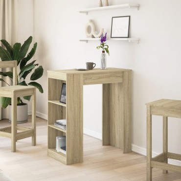 vidaXL Τραπέζι Μπαρ με Ράγες Sonoma Δρυς 95x47x103,5cm Επεξεργ. Ξύλο 1 τεμ.