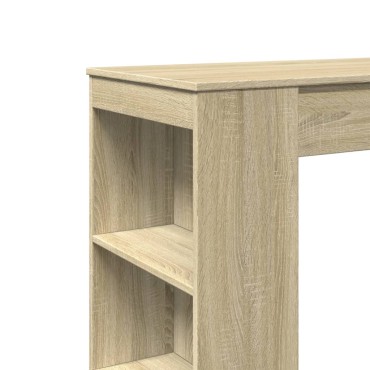 vidaXL Τραπέζι Μπαρ με Ράγες Sonoma Δρυς 95x47x103,5cm Επεξεργ. Ξύλο 1 τεμ.