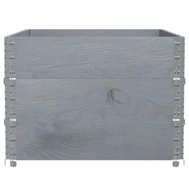 vidaXL Κολάρα Παλέτας 3 τεμ. Γκρι 120x80 εκ. από Μασίφ Ξύλο Πεύκου