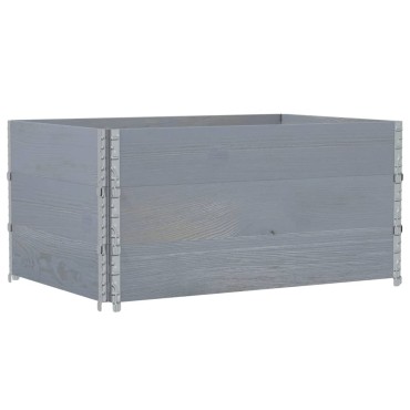 vidaXL Κολάρα Παλέτας 3 τεμ. Γκρι 120x80 εκ. από Μασίφ Ξύλο Πεύκου