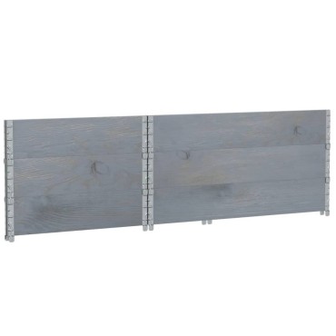 vidaXL Κολάρα Παλέτας 3 τεμ. Γκρι 120x80 εκ. από Μασίφ Ξύλο Πεύκου