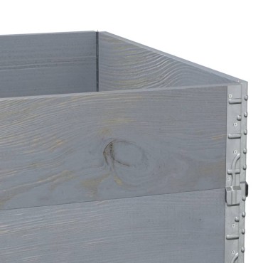 vidaXL Κολάρα Παλέτας 3 τεμ. Γκρι 120x80 εκ. από Μασίφ Ξύλο Πεύκου