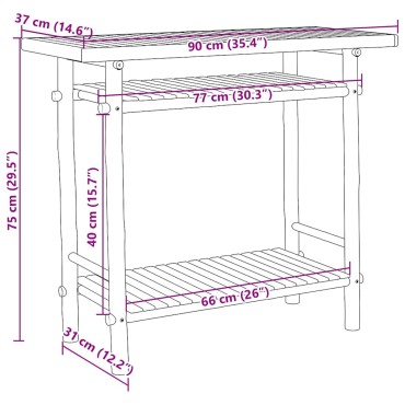 vidaXL Τραπέζι Κονσόλα 90x37x75cm από Μπαμπού