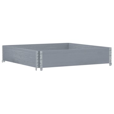 vidaXL Κολάρα Παλέτας Γκρι 100x100 εκ. από Μασίφ Ξύλο Πεύκου