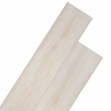 vidaXL Πλάκες Δαπέδου Λευκός 5,26 τ.μ. 18 τμχ. PVC