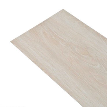 vidaXL Πλάκες Δαπέδου Λευκός 5,26 τ.μ. 18 τμχ. PVC