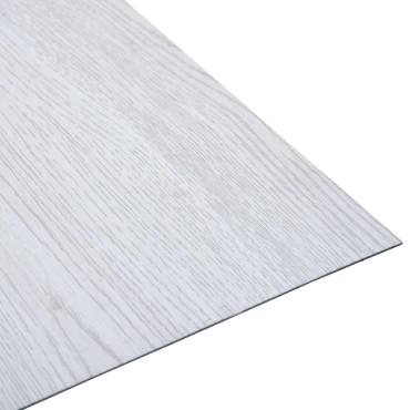 vidaXL Πλάκες Δαπέδου Λευκό ξύλο 5,11 τ.μ. 55 τμχ. PVC