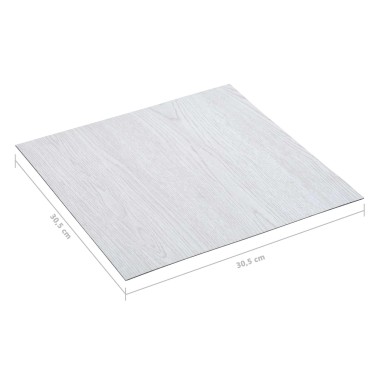 vidaXL Πλάκες Δαπέδου Λευκό ξύλο 5,11 τ.μ. 55 τμχ. PVC