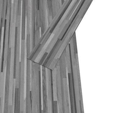 vidaXL Πλάκες Δαπέδου Γκρι Ριγέ 5,02 m² 36 τμχ. PVC