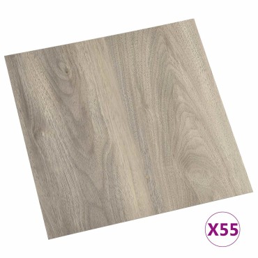 vidaXL Πλάκες Δαπέδου Χρώμα ξύλου 5,11 τ.μ. 55 τμχ. PVC