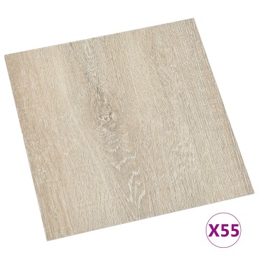 vidaXL Πλάκες Δαπέδου Μπεζ 5,11 τ.μ. 55 τμχ. PVC