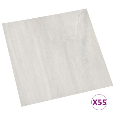 vidaXL Πλάκες Δαπέδου Κρεμ 5,11 τ.μ. 55 τμχ. PVC