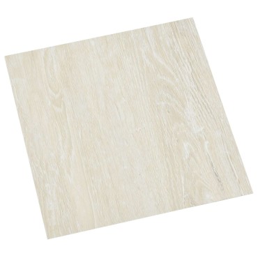 vidaXL Πλάκες Δαπέδου Λευκό κρεμ 5,11 τ.μ. 55 τμχ. PVC