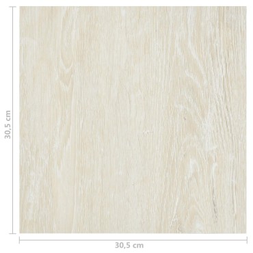 vidaXL Πλάκες Δαπέδου Λευκό κρεμ 5,11 τ.μ. 55 τμχ. PVC