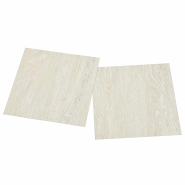 vidaXL Πλάκες Δαπέδου Λευκό κρεμ 5,11 τ.μ. 55 τμχ. PVC