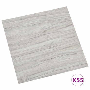 vidaXL Πλάκες Δαπέδου Γκρι και Ξύλο 5,11 τ.μ. 55 τεμ. PVC