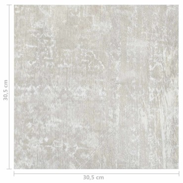 vidaXL Πλάκες Δαπέδου Λευκό και Ξύλο 5,11 τ.μ. 55 τμχ. PVC