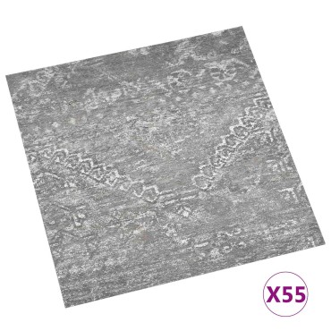 vidaXL Πλάκες Δαπέδου Σκυρόχρωμο Γκρι 5,11 τ.μ. 55 τμχ. PVC