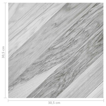 vidaXL Πλάκες Δαπέδου Γκρι 5,11 τ.μ. 55 τμχ. PVC