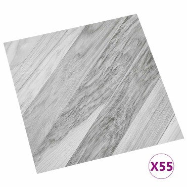 vidaXL Πλάκες Δαπέδου Γκρι 5,11 τ.μ. 55 τμχ. PVC