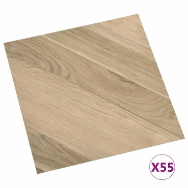 vidaXL Πλάκες Δαπέδου Καφέ 5,11 τ.μ. 55 τμχ. PVC
